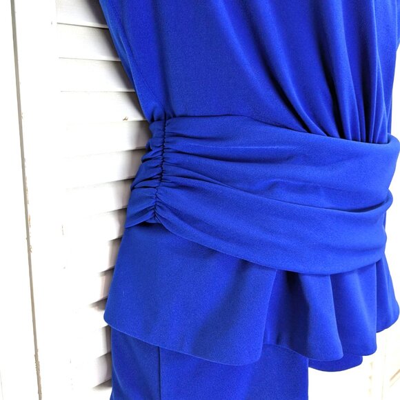 The Fold London Belleville WomensTop Small Royal Blue Knit Long Sleeve Blouse - Picture 4 of 16